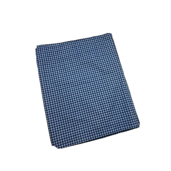 Vintage 1990s Custom Made Gingham Valance Curtain Short Kitchen Bathroom Blue - Picture 2 of 5